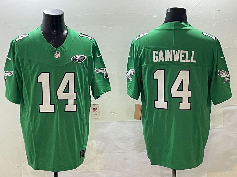 Men Philadelphia Eagles #14 Gainwell Green three generations 2025 Nike Vapor Limited NFL Jersey style 4